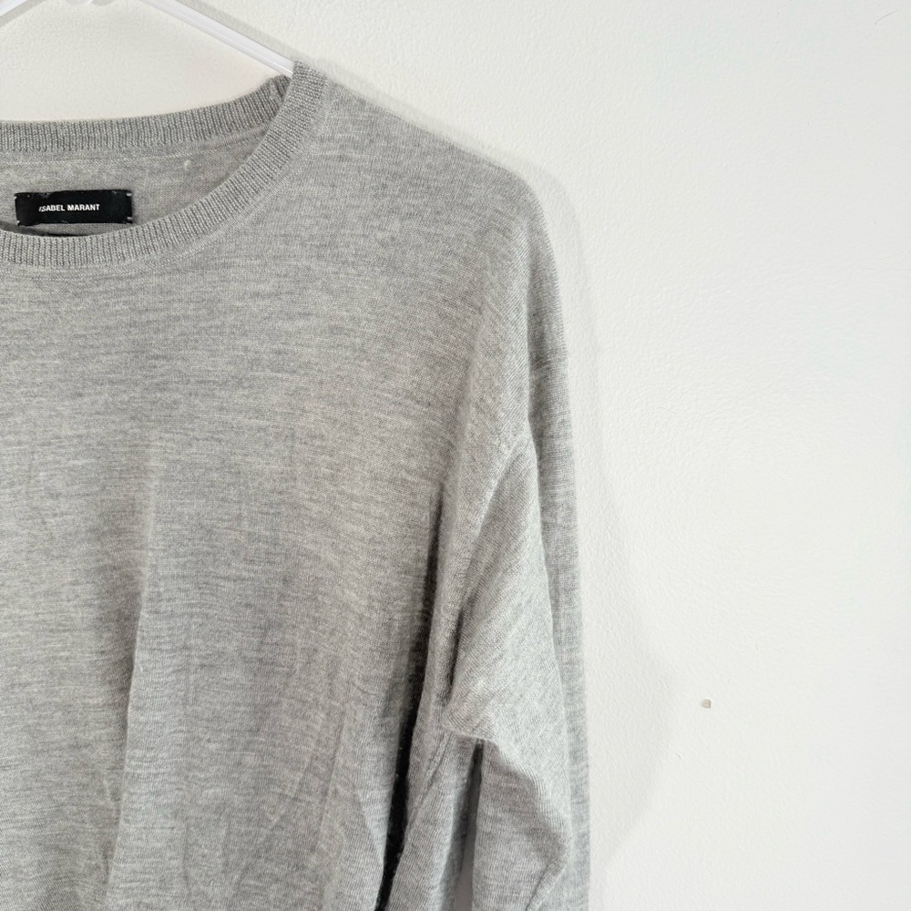 Isabel Marant Light Gray Cashmere Silk Faux Wrap Italian Yarn Sweater 34 XS - Picture 4 of 9